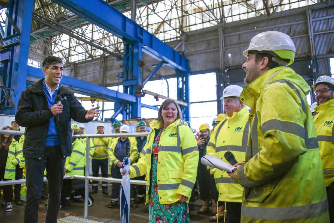 A&P Falmouth Hosts UK Prime Minister Rishi Sunak During National Apprenticeship Week