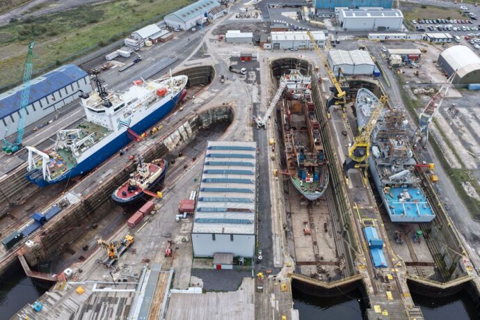 UK Docks Teesside with all four docks working on vessels..JPG